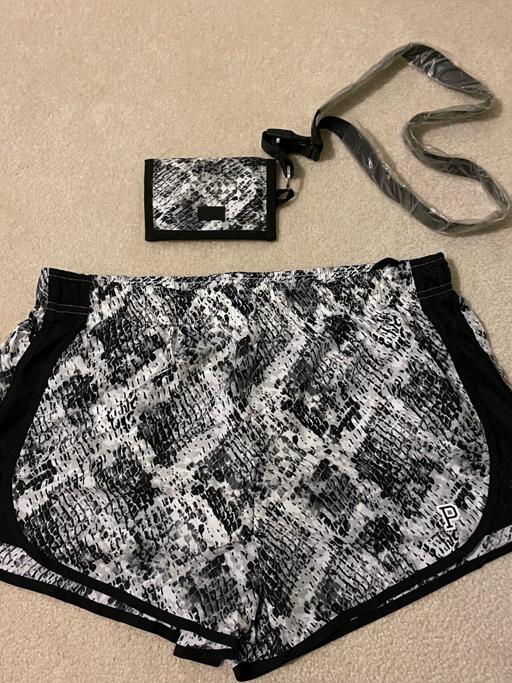 VS. Pink ultimate Athletic snake print Shorts and Wallet Set-size large in short